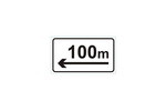 向左100m标志