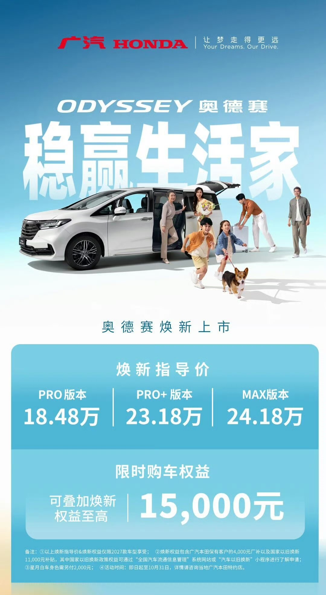 18.48万元起!新款本田奥德赛上市