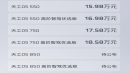 红旗天工05上市，15.98万元起