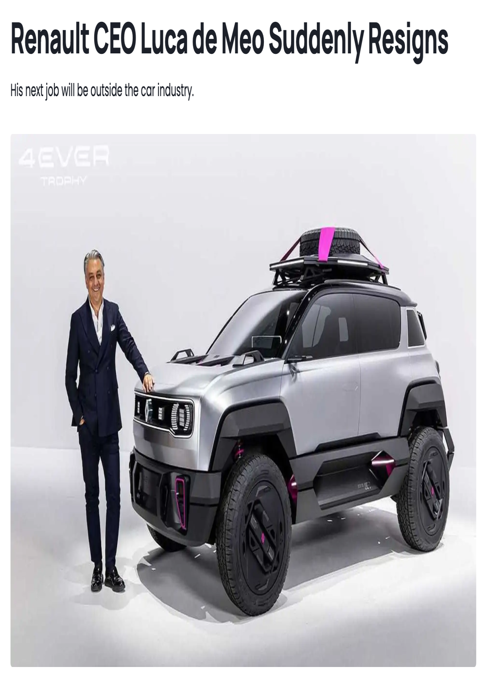 突发！大型汽车集团CEO宣布辞职