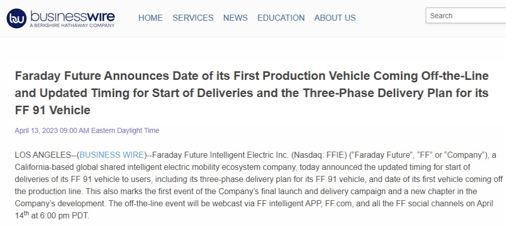 缺钱！法拉第未来FF91交付再推迟