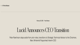 官宣！Lucid更换CEO