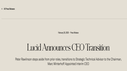 官宣！Lucid更换CEO