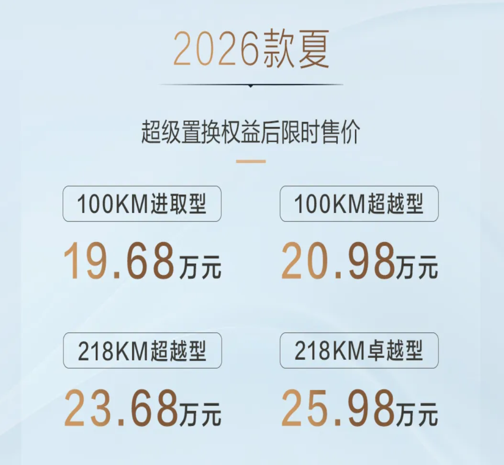 限时19.68万元起！2026款夏正式上市
