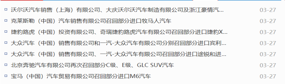 又一波车型召回！涉及8个品牌共计25万辆车被召回