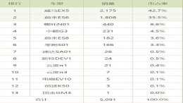 8月新造车销量出炉，小鹏G3从第1落榜至第4