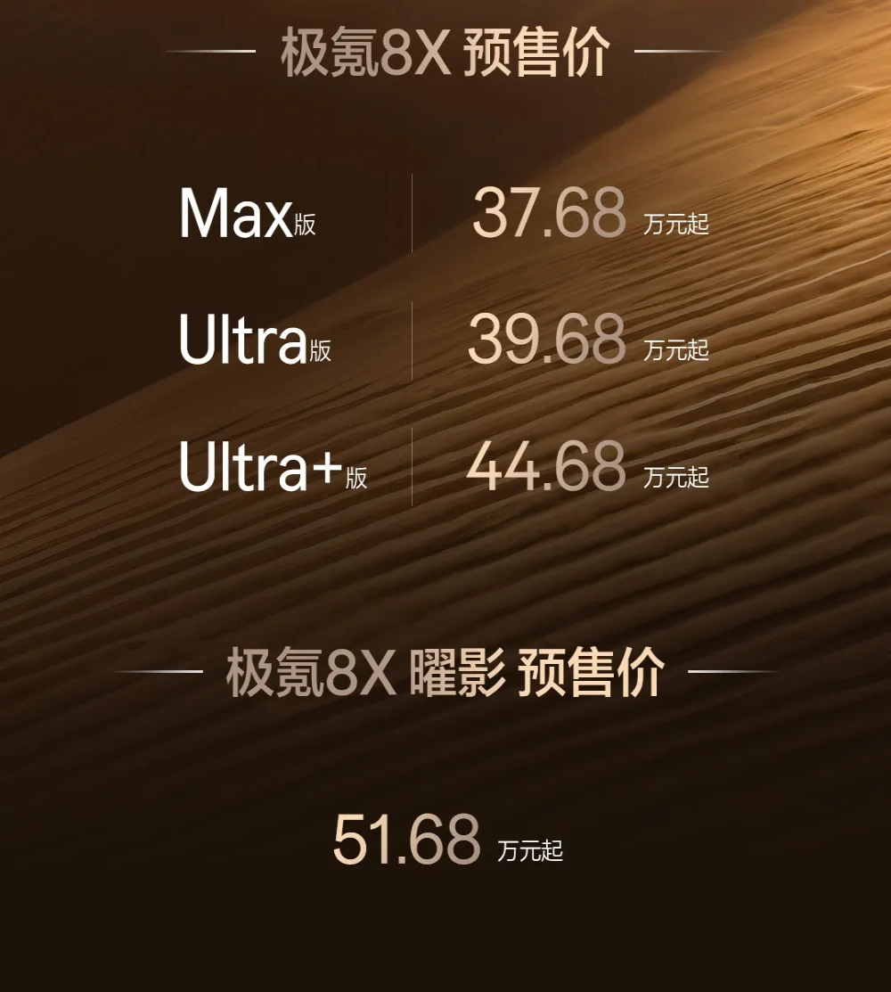 37.68万元起！极氪8X预售