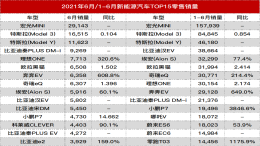 6月新能源汽车榜单公布，比亚迪占了五款车型