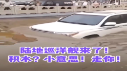 丰田陆地巡航舰车主硬是通过严重积水路面，结果熄火了