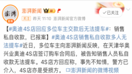 已报案!奥迪4S店回应车主交款后无法提车一事