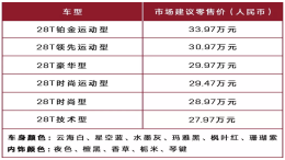 凯迪拉克CT5正式上市，售价为27.97-33.97万元