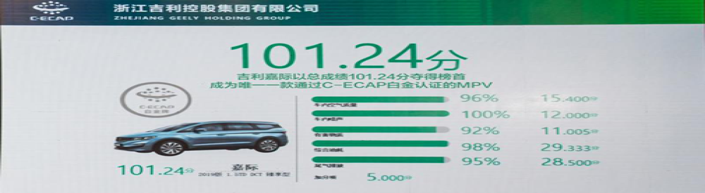 吉利嘉际获2018版C-NCAP五星成绩，超越本田雅阁、比肩奥迪Q5L！