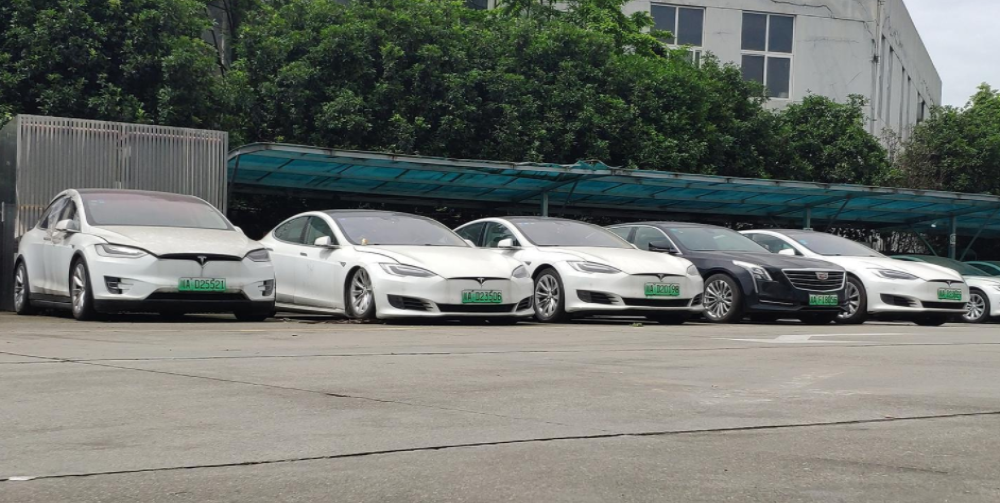 什么情况？成都某物流园大量特斯拉积满灰尘