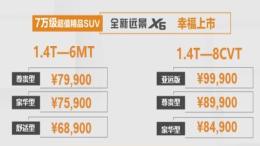 吉利全新远景X6正式上市，售价区间为6.89万-9.99万   