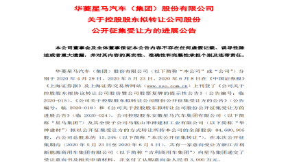 华菱星马：控股股东确定吉利商用车集团为公司股权转让受让方
