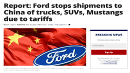关税冲击美汽车行业！三家车企暂停向中国出口