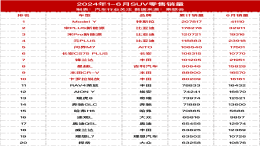 2024年1-6月SUV零售销量榜