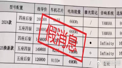 极氪X新款价格信息曝光！ 官方辟谣