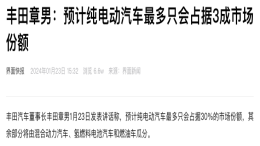 丰田章男再唱衰纯电！