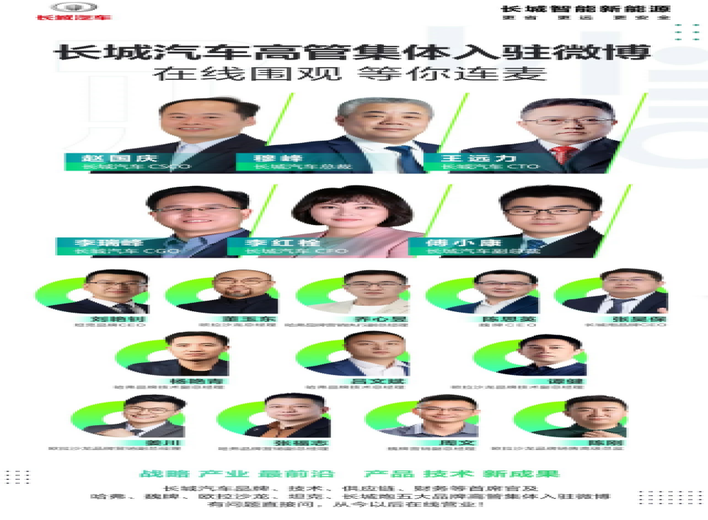 大阵容！长城汽车高管集体入驻微博