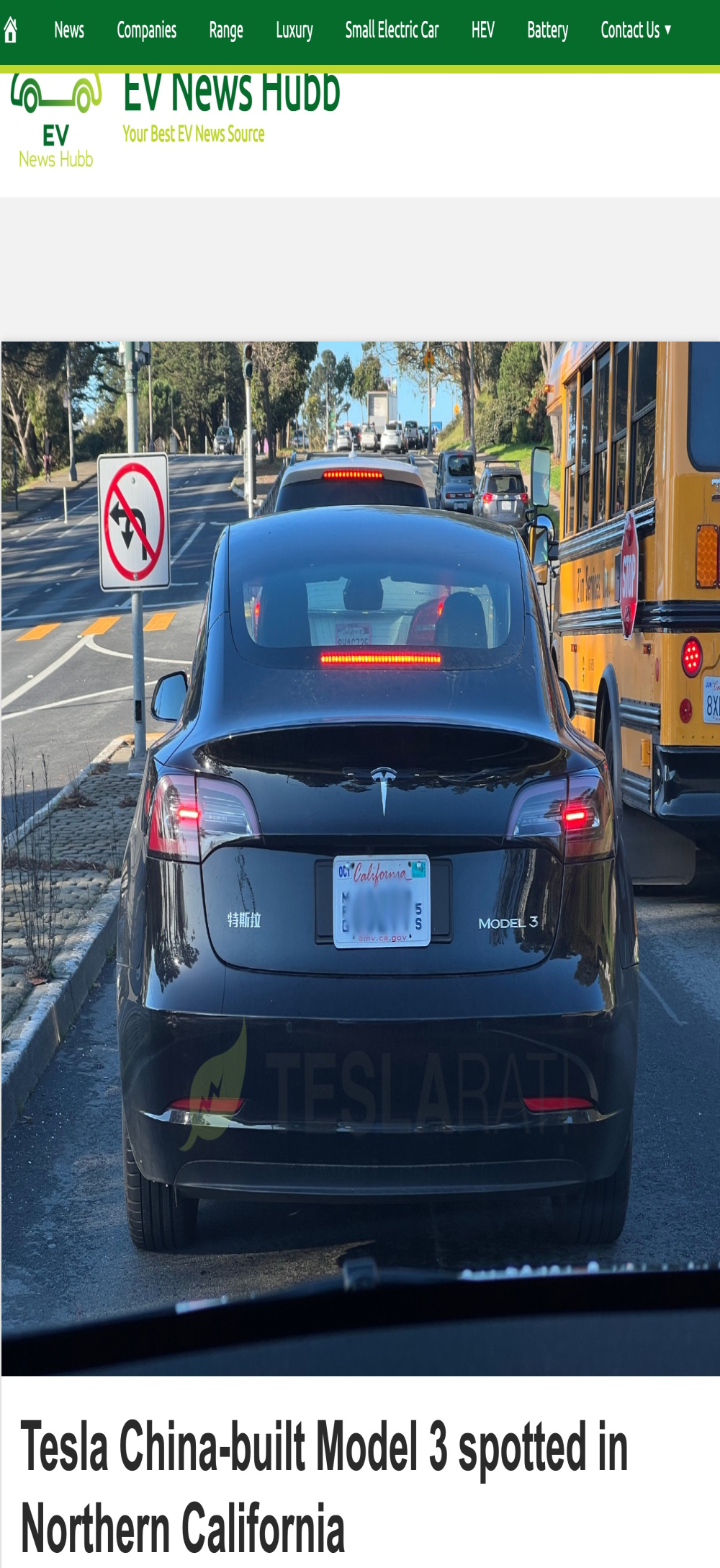 国产Model 3 “进口”旧金山，“特斯拉”中文字样瞩目